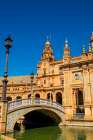 Bridge over the canal at Plaza de Espana, Seville, Andalusia, Spain. Art Print